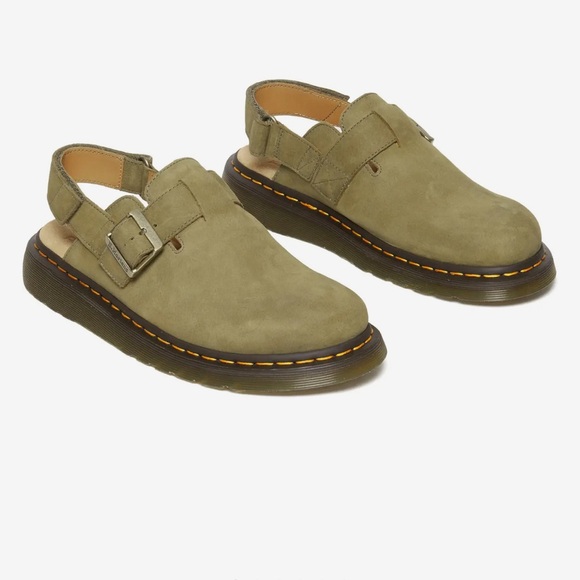 Dr. Martens Khaki Leather Slingback Loafers - Picture 1 of 3